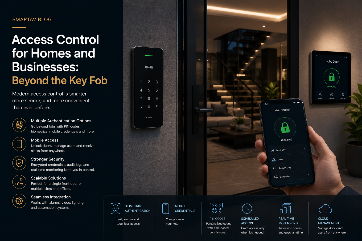 Infographic: modern access control options for homes and businesses beyond the key fob